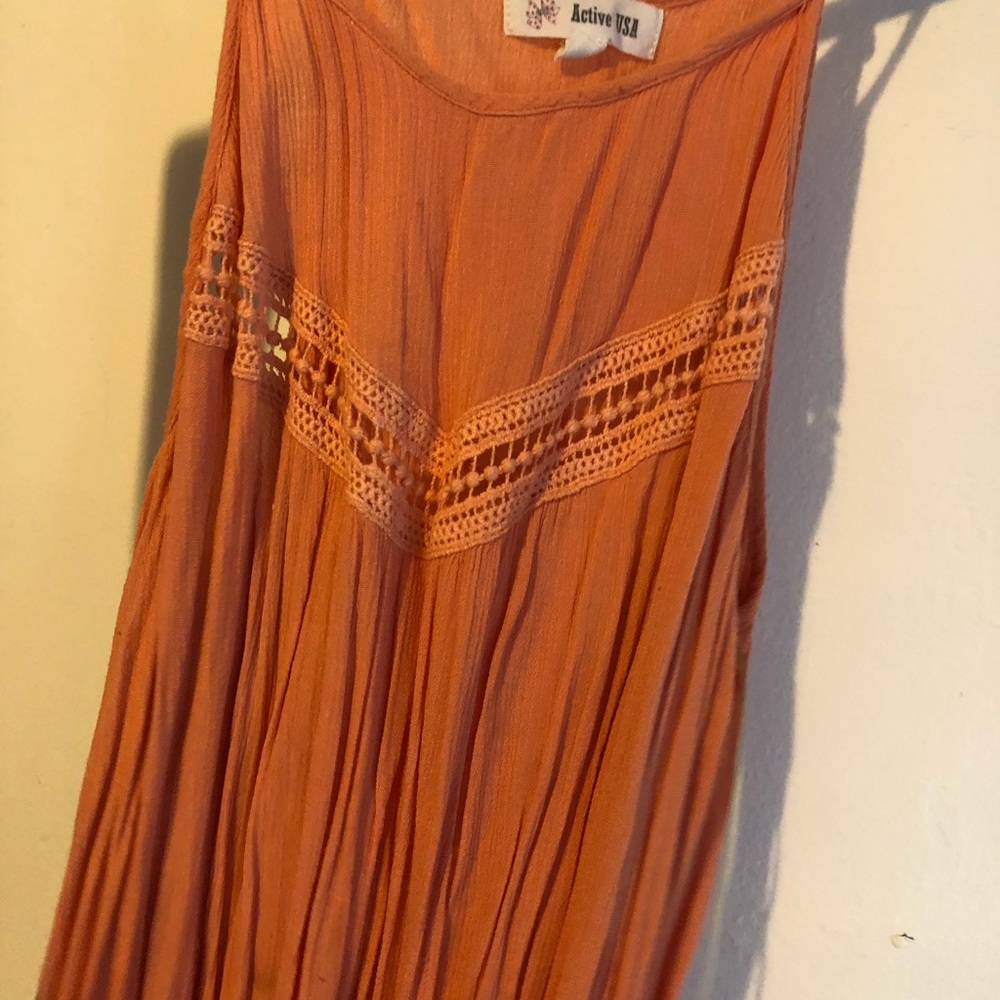 Coral spaghetti strap